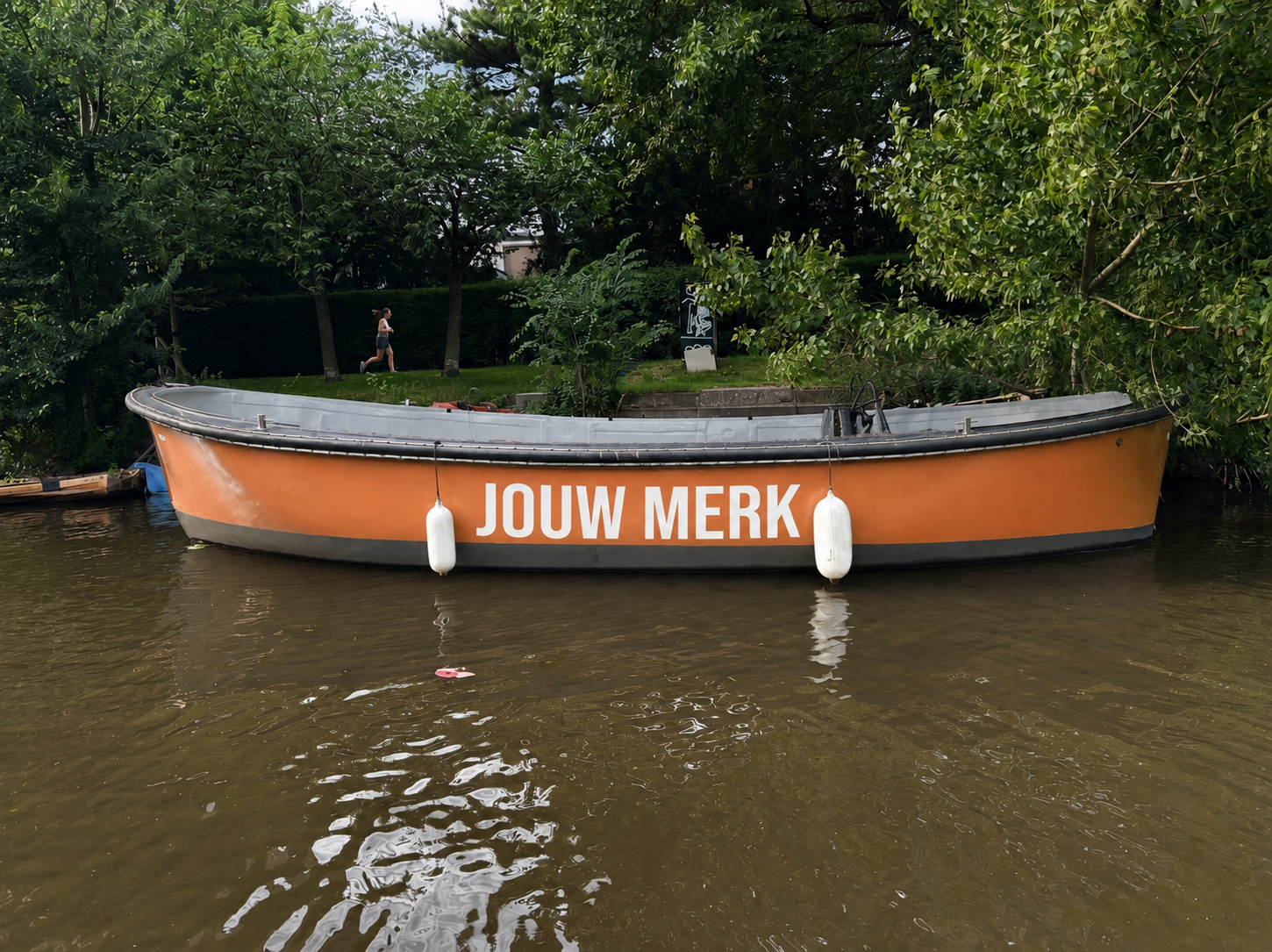 Sloep met jouw merk als reclame